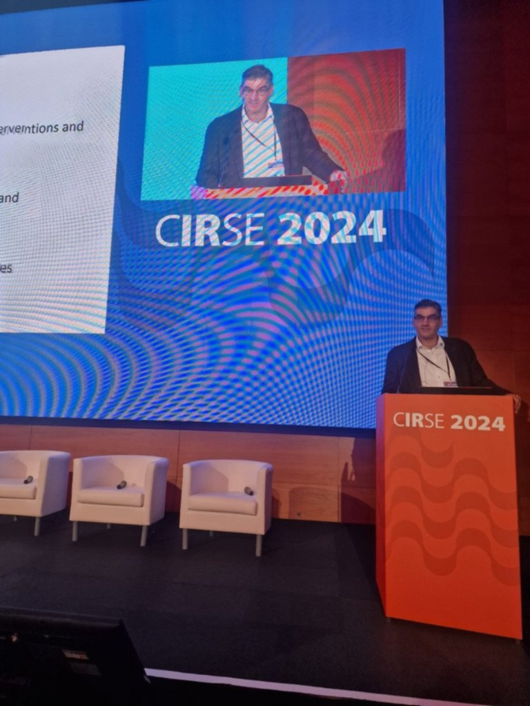 Professor Diamantopoulos at a CIRSE scientific meeting